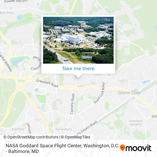 NASA Goddard Space Flight Center map