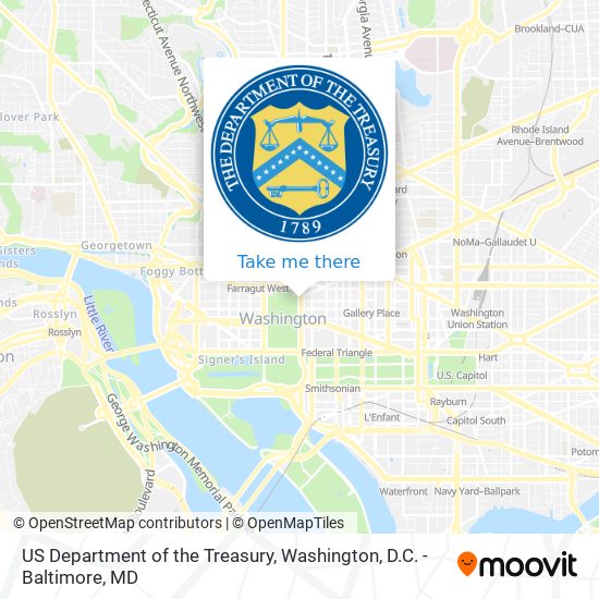 US Department of the Treasury map