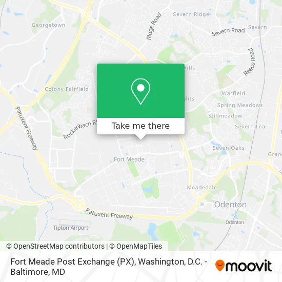 Fort Meade Post Exchange (PX) map