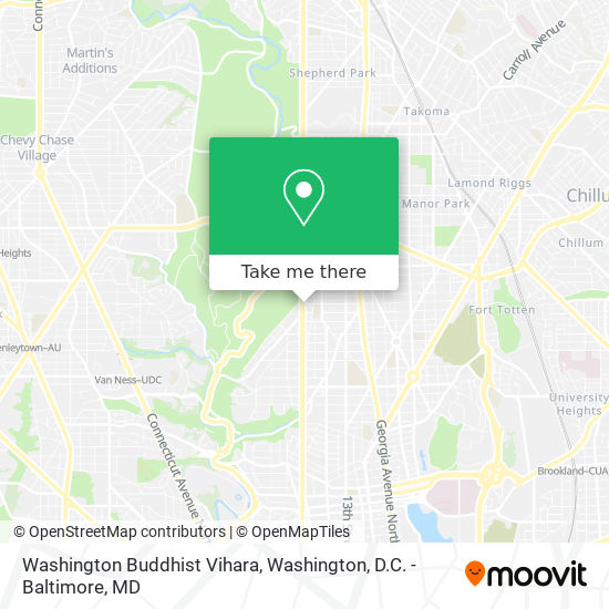 Washington Buddhist Vihara map