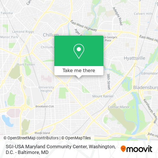 Mapa de SGI-USA Maryland Community Center