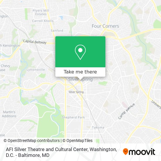 AFI Silver Theatre and Cultural Center map