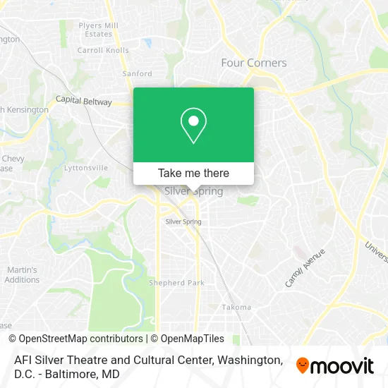 AFI Silver Theatre and Cultural Center map