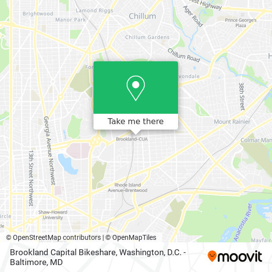 Mapa de Brookland Capital Bikeshare