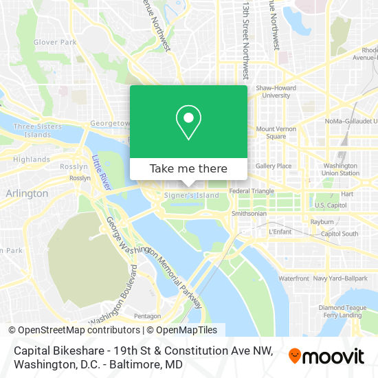 Mapa de Capital Bikeshare - 19th St & Constitution Ave NW