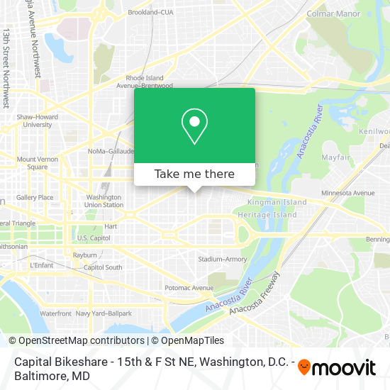 Mapa de Capital Bikeshare - 15th & F St NE