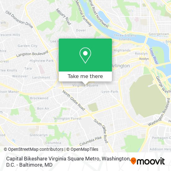 Mapa de Capital Bikeshare Virginia Square Metro