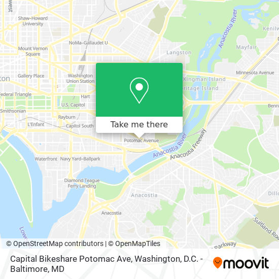 Capital Bikeshare Potomac Ave map