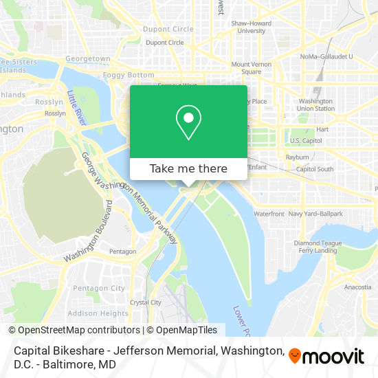 Capital Bikeshare - Jefferson Memorial map