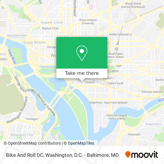 Bike And Roll DC map