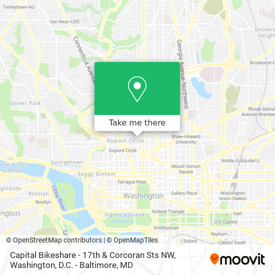 Mapa de Capital Bikeshare - 17th & Corcoran Sts NW