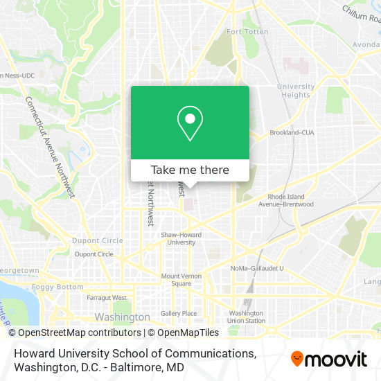 Mapa de Howard University School of Communications