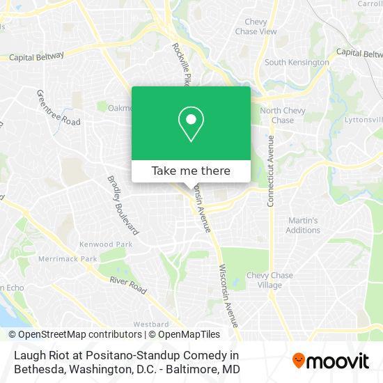 Laugh Riot at Positano-Standup Comedy in Bethesda map