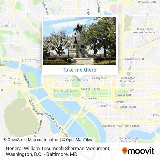 General William Tecumseh Sherman Monument map