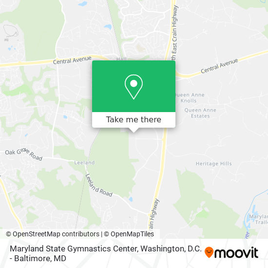 Maryland State Gymnastics Center map