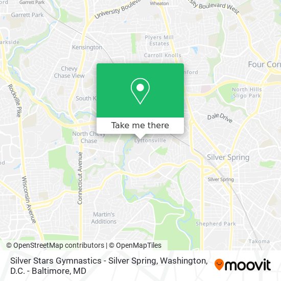 Mapa de Silver Stars Gymnastics - Silver Spring