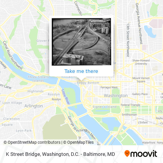 K Street Bridge map