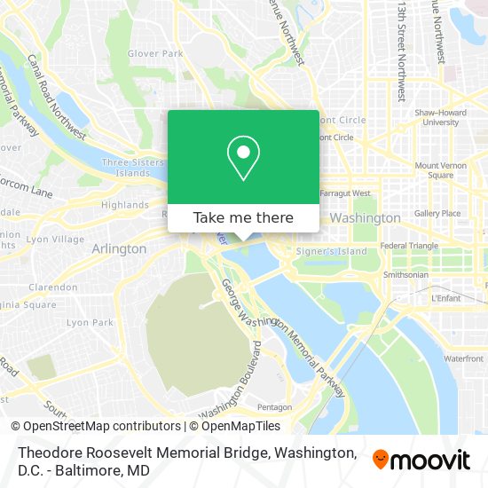 Theodore Roosevelt Memorial Bridge map