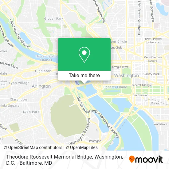 Theodore Roosevelt Memorial Bridge map