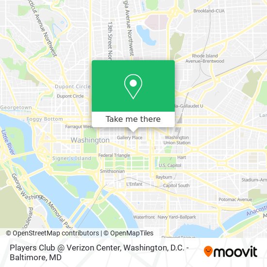Mapa de Players Club @ Verizon Center