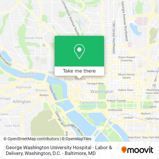 George Washington University Hospital - Labor & Delivery map