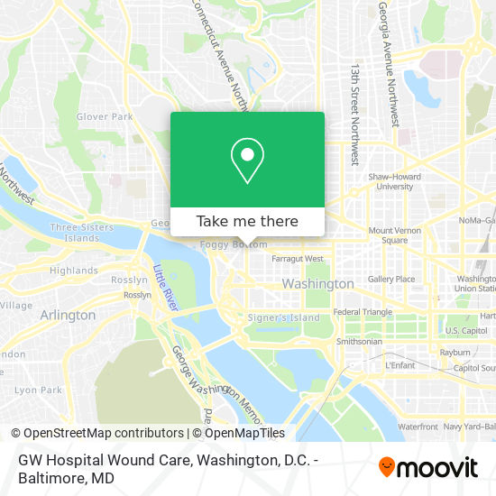 GW Hospital Wound Care map