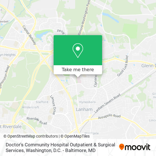 Doctor's Community Hospital Outpatient & Surgical Services map