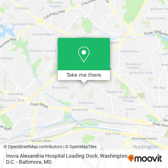 Inova Alexandria Hospital Loading Dock map