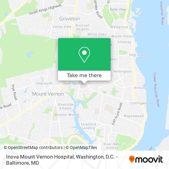 Inova Mount Vernon Hospital map