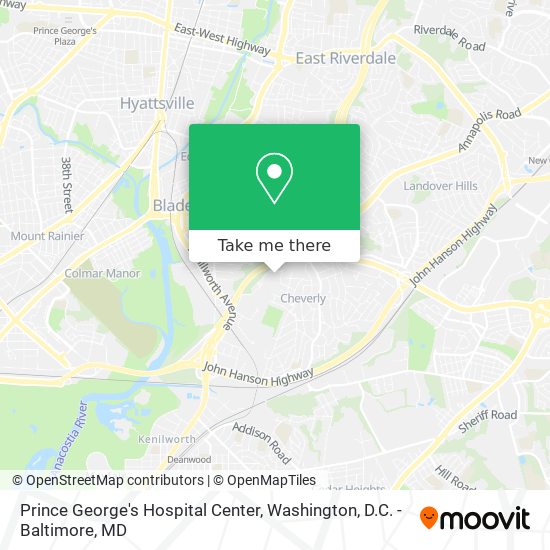 Prince George's Hospital Center map