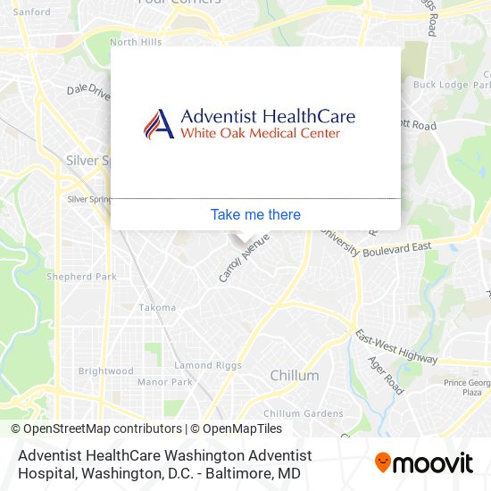 Mapa de Adventist HealthCare Washington Adventist Hospital