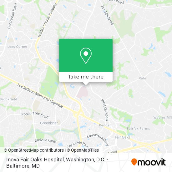 Inova Fair Oaks Hospital map