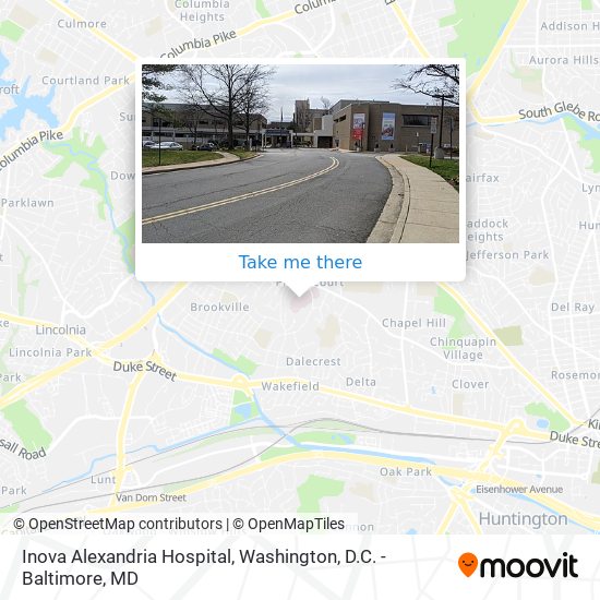 Mapa de Inova Alexandria Hospital