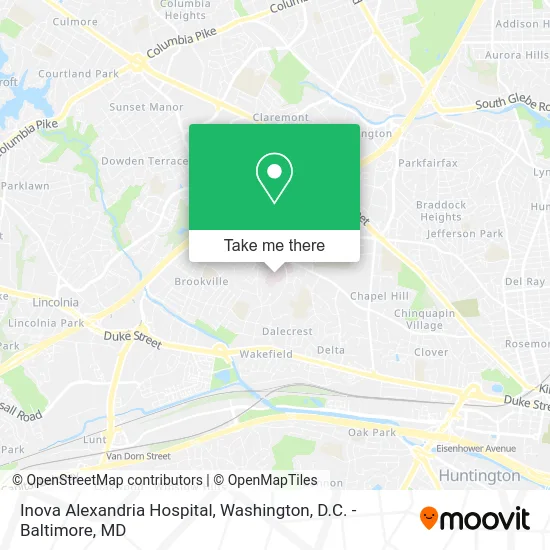 Inova Alexandria Hospital map