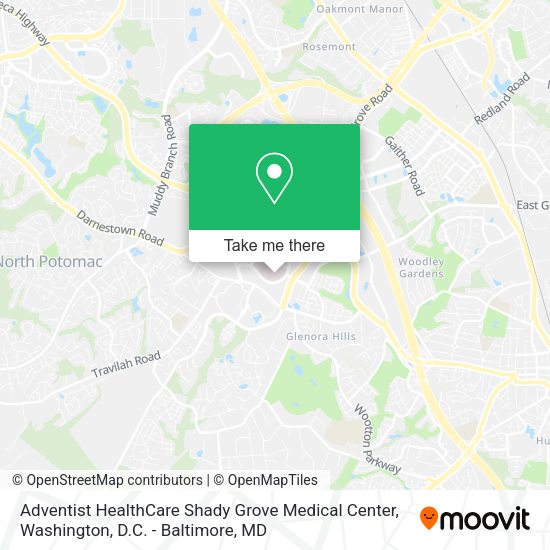 Adventist HealthCare Shady Grove Medical Center map