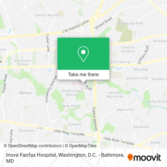 Inova Fairfax Hospital map