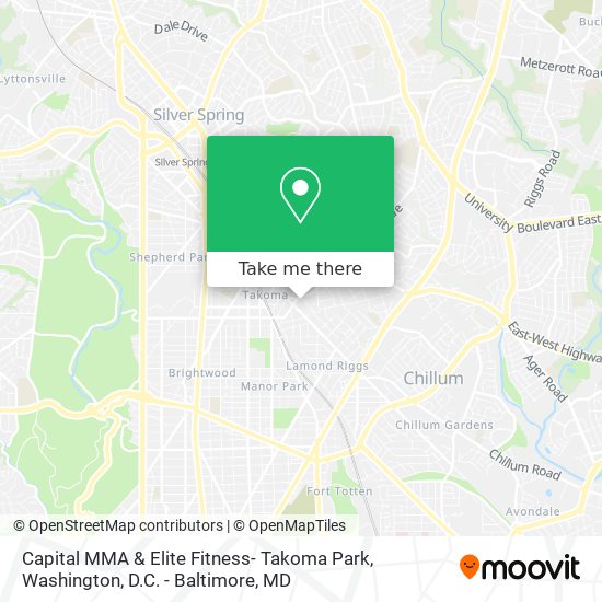 Capital MMA & Elite Fitness- Takoma Park map