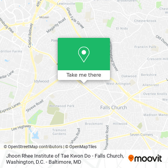 Jhoon Rhee Institute of Tae Kwon Do - Falls Church map