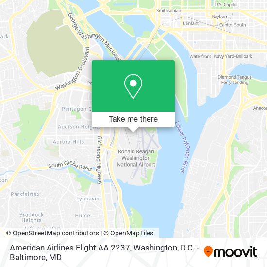 American Airlines Flight AA 2237 map
