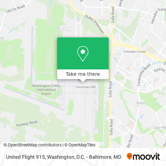 United Flight 915 map