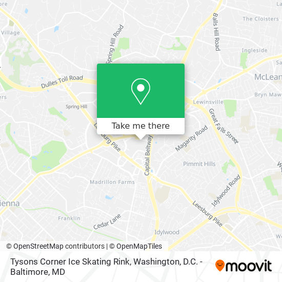 Tysons Corner Ice Skating Rink map