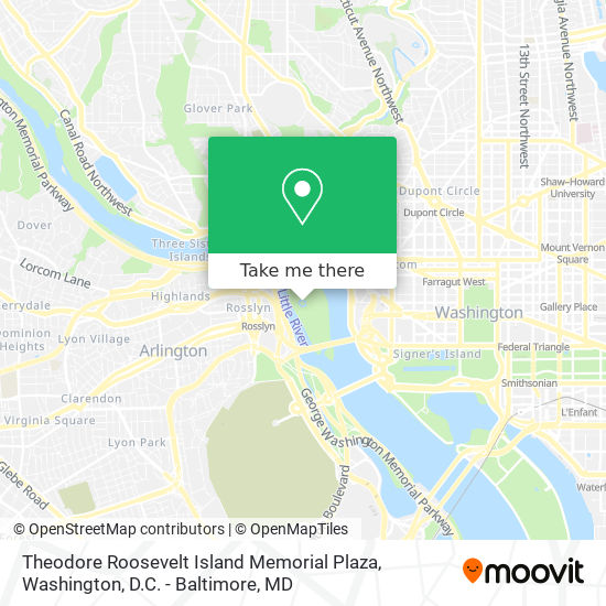 Theodore Roosevelt Island Memorial Plaza map