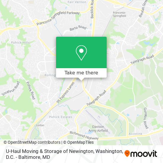 Mapa de U-Haul Moving & Storage of Newington