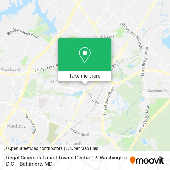 Regal Cinemas Laurel Towne Centre 12 map
