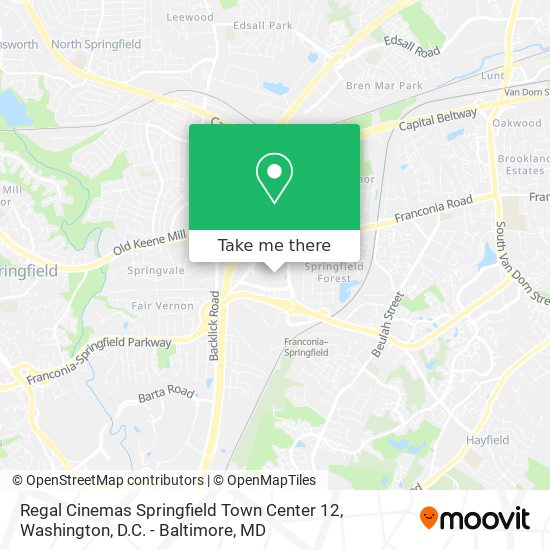 Mapa de Regal Cinemas Springfield Town Center 12