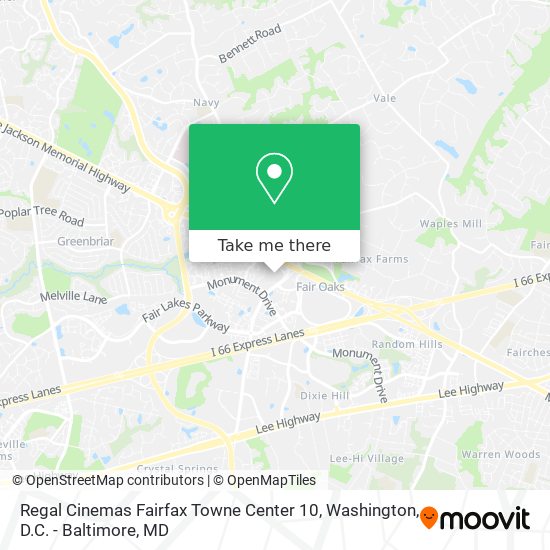 Regal Cinemas Fairfax Towne Center 10 map