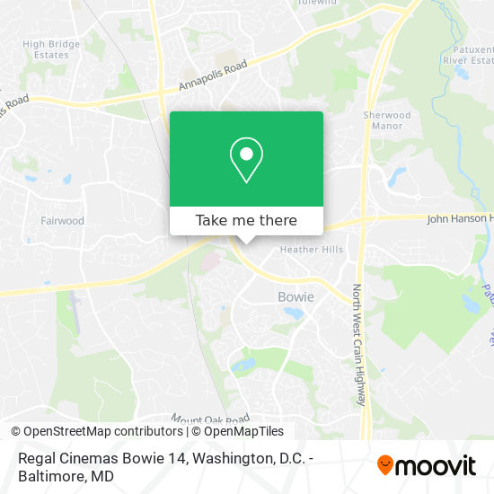 Regal Cinemas Bowie 14 map