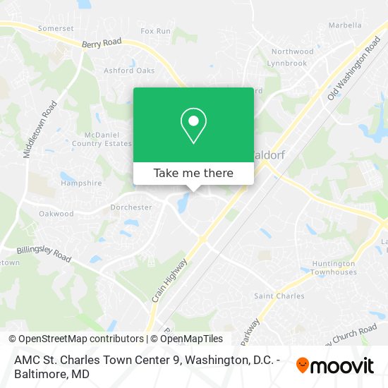 AMC St. Charles Town Center 9 map