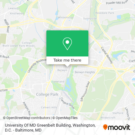 University Of MD Greenbelt Building map