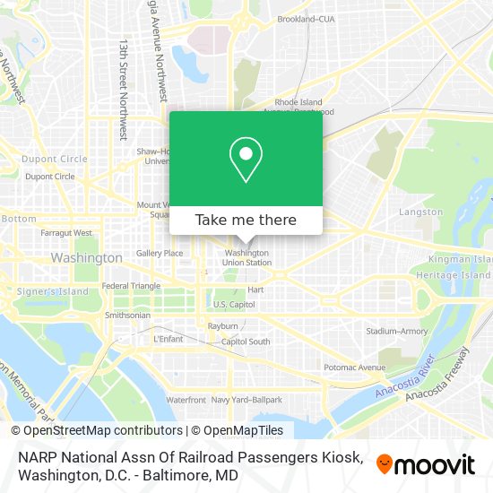 NARP National Assn Of Railroad Passengers Kiosk map